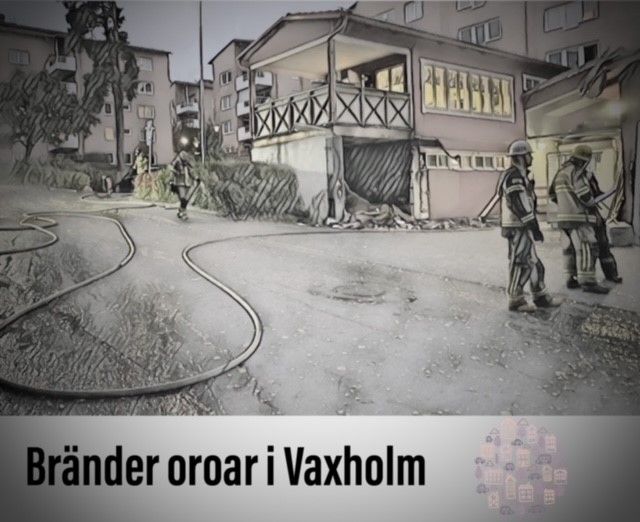 Brand oroar i Vaxholm